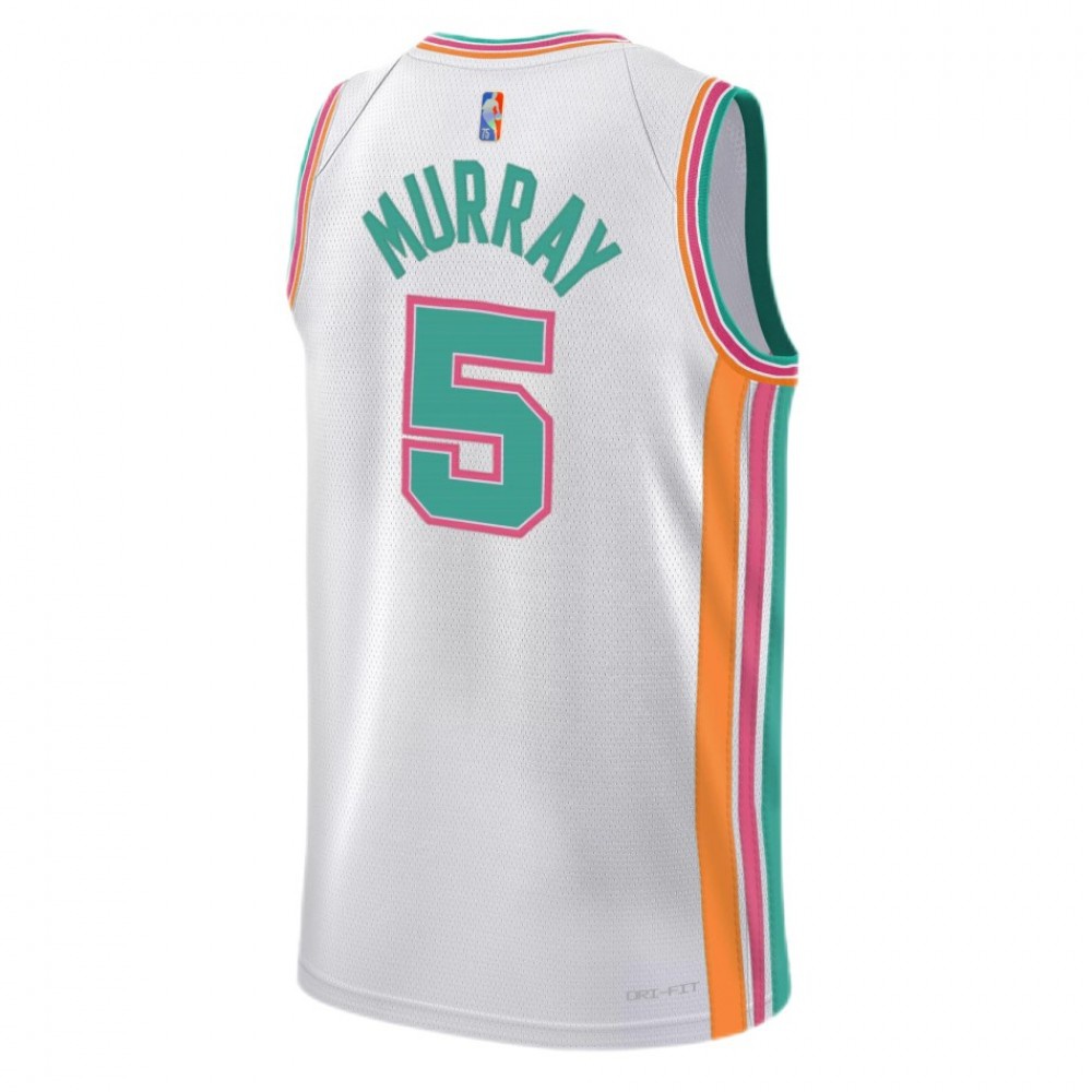 Men's San Antonio Spurs Dejounte Murray #5 White 2021/22 Swingman Jersey - City Edition-Pro Kit Vault | Brand New 26/27 Sports Jerseys